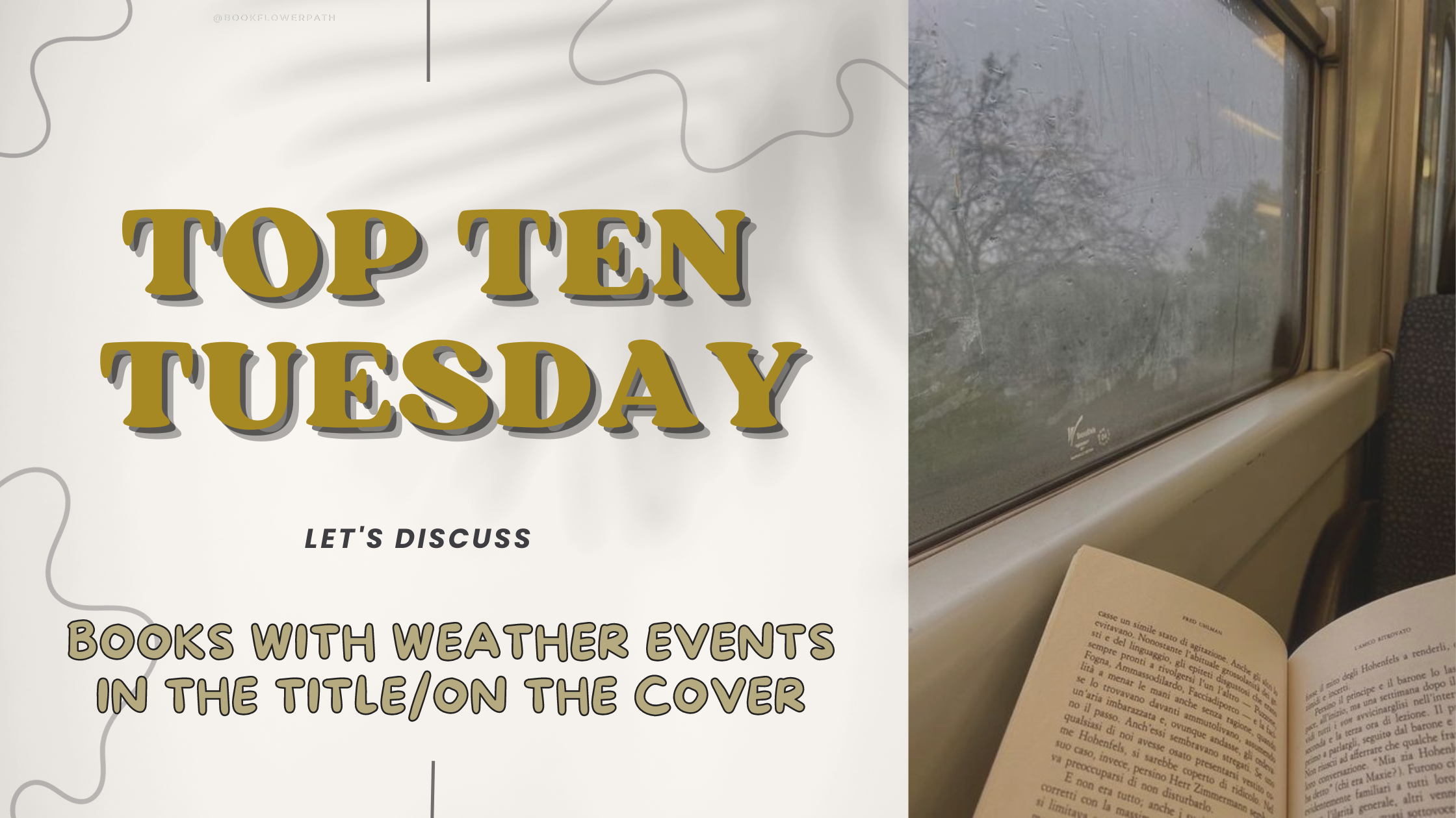 Books with Weather Events in the Title/on the Cover  |  Top Ten Tuesday