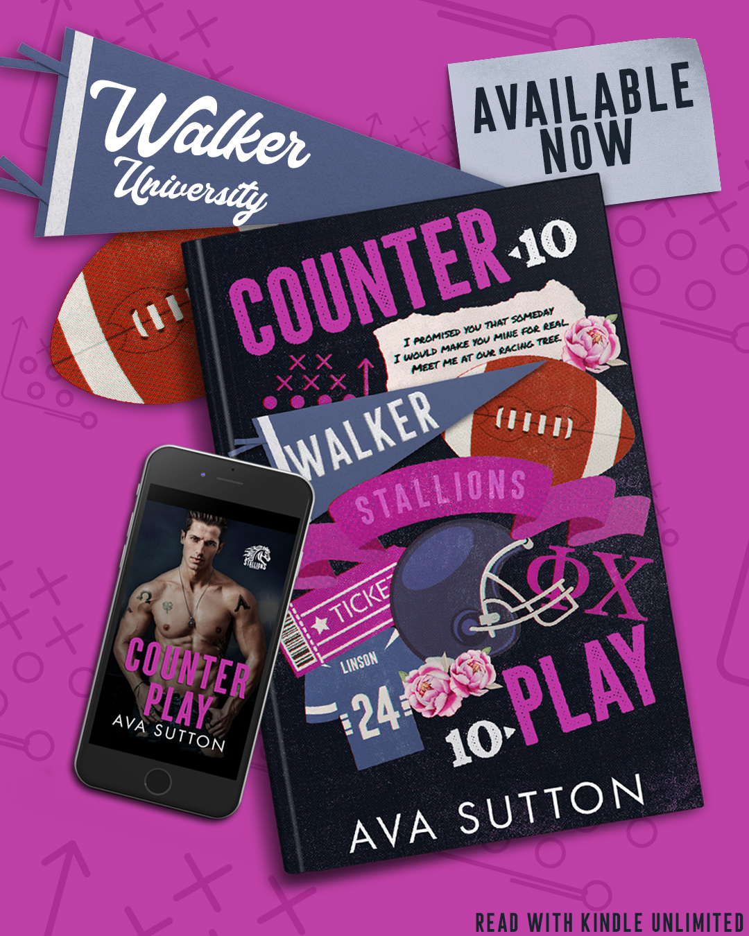 COUNTER PLAY (Walker University Stallions #1) by Ava Sutton | Out Now!